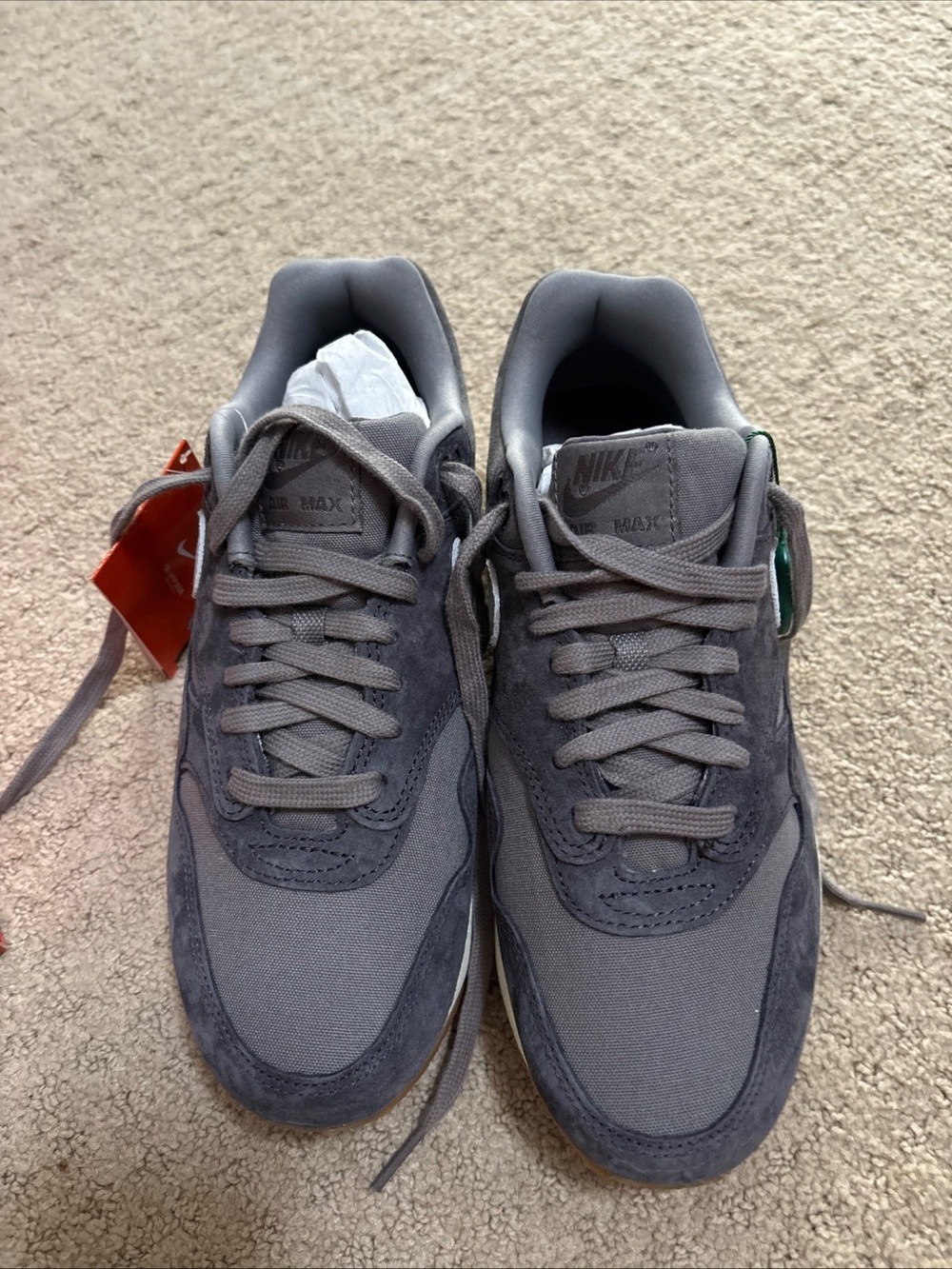 Nike Air Max 1 Premium Crepe Soft Grey NWB